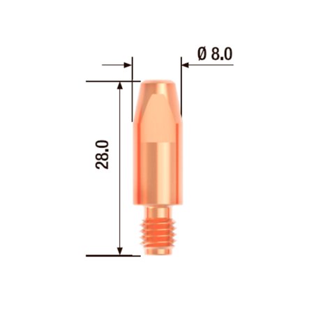 FUBAG Контактный наконечник M6х28 мм ECU D=0.6 мм (10 шт.) в Иваново фото