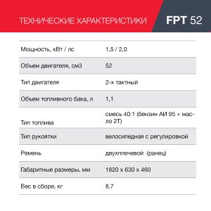 Бензиновый триммер FUBAG FPT 52 в Иваново фото