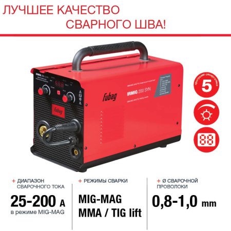 FUBAG Сварочный полуавтомат IRMIG 200 SYN с горелкой 250 А 3 м в комплекте в Иваново фото
