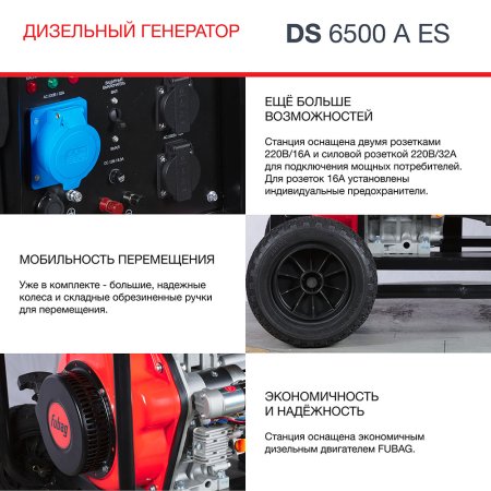 FUBAG Дизельный генератор с электростартером и коннектором автоматики DS 6500 A ES в Иваново фото