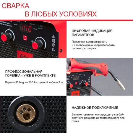 FUBAG Сварочный полуавтомат IRMIG 180 SYN с горелкой 250 А 3 м в комплекте в Иваново фото