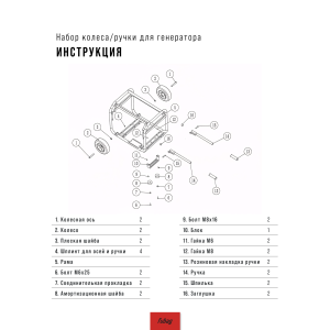 Комплект колес и ручек для генераторов FUBAG в Иваново фото
