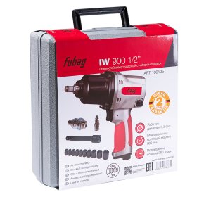 FUBAG Пневмогайковерт ударный IW900 1/2 дюйма + набор головок в кейсе в Иваново фото