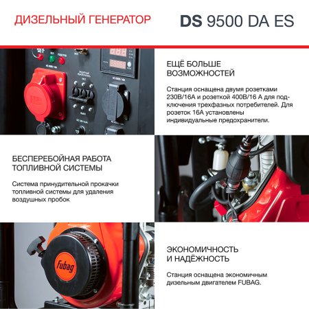 FUBAG Дизельный генератор (трехфазный) с электростартером и коннектором автоматики DS 9500 DA ES в Иваново фото