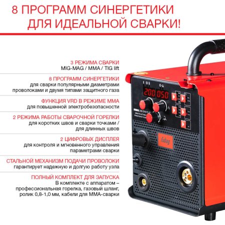 FUBAG Сварочный полуавтомат IRMIG 208 SYN PLUS c горелкой FB 250 3m в Иваново фото