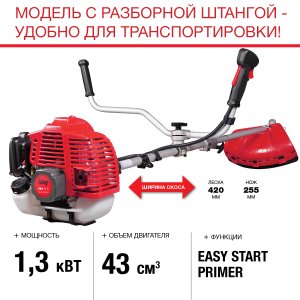 FUBAG Бензиновый триммер FPT 43R + Триммерная леска  сечение витой квадрат L 130 м * 2.4 мм в ПОДАРОК в Иваново фото